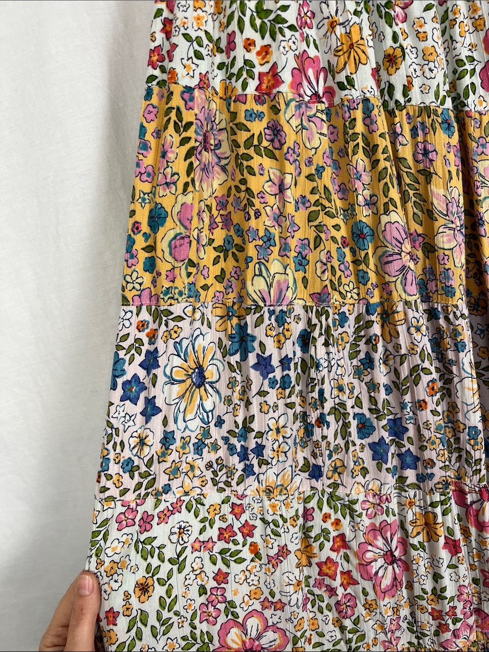 Angie Floral Patchwork Quilted Pull On Skirt - Picture 8 of 9